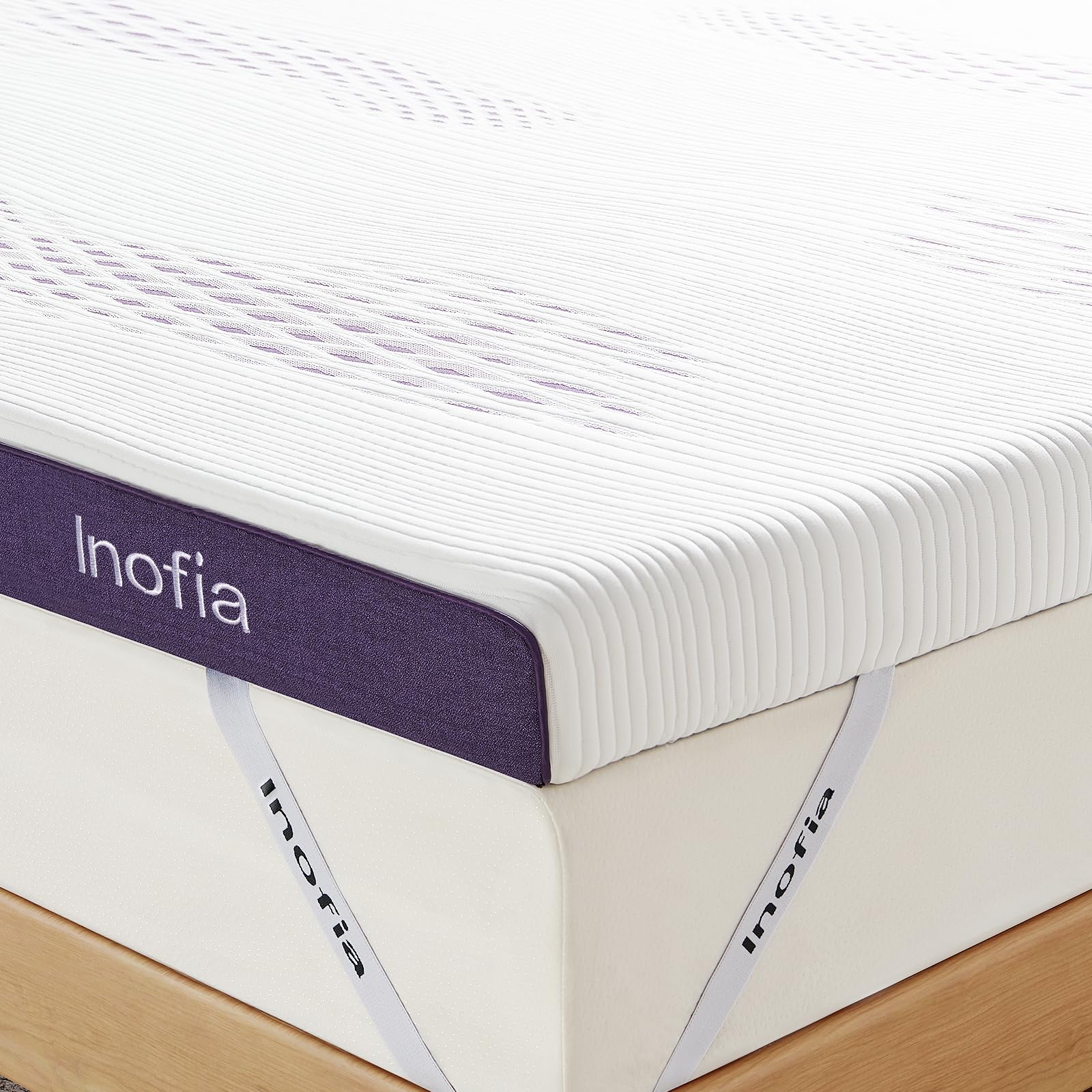 Inofia Sleep Gel Memory Foam Mattress Topper Double, 8CM GELEX Bed Topper with Washable Cover, Pressure Relief | Sleep Cooler, 2 Layer Foam for Rest Easy, 100-Night Home Trail (135x190)