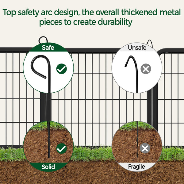 Yaheetech Lightweight Dog Playpen, 8 Panel 80cm Dog Fence Pet Exercise Pen Portable Puppy Play Pen Suitable for RV/Camping