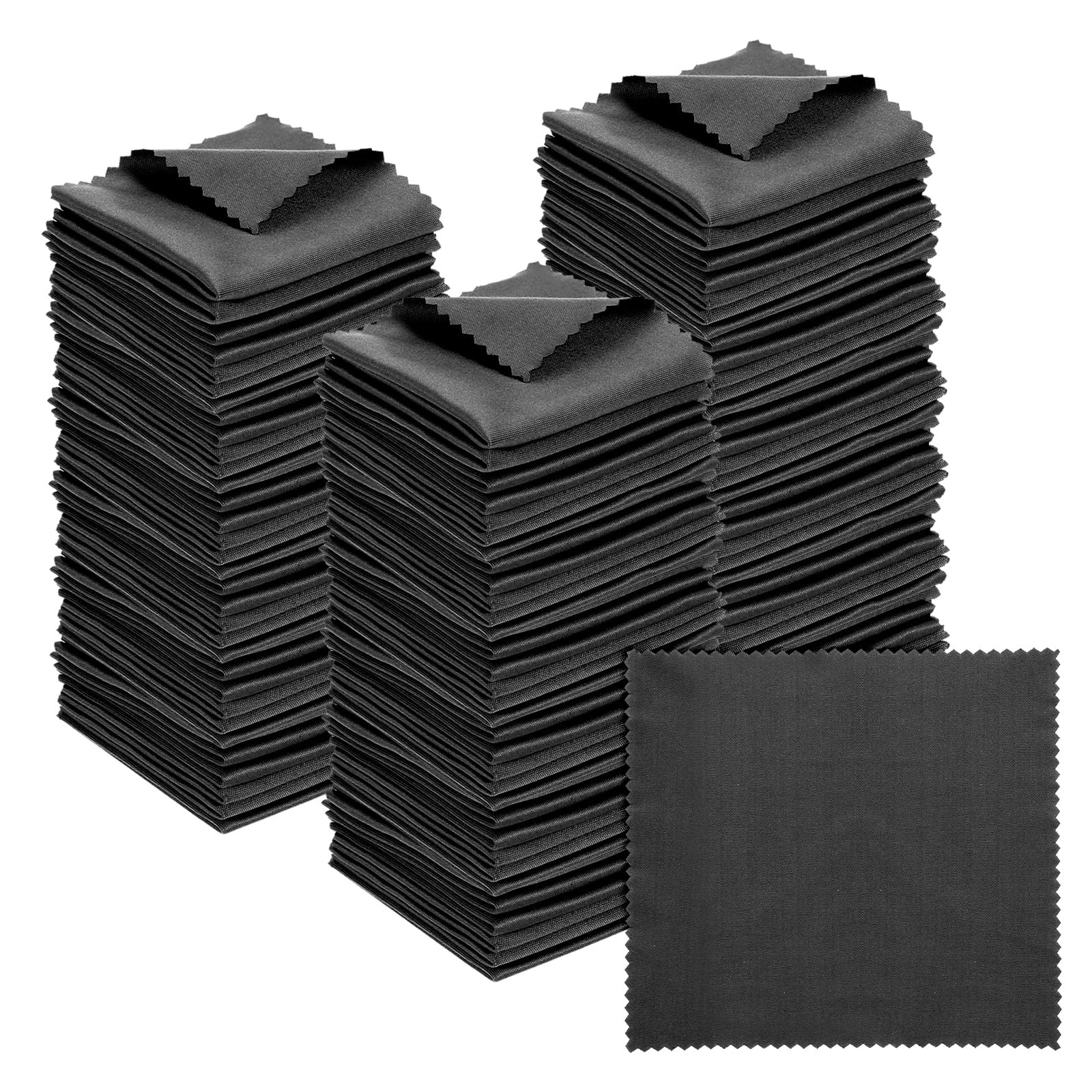 PATIKIL Eyeglass Microfiber Cleaning Cloth 5.5"x5.5", 100 Pack Glasses Cleaning Cloth Soft Wipe Screen Cloth for Camera Lens Eyeglasses Screens, Black