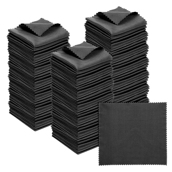 PATIKIL Eyeglass Microfiber Cleaning Cloth 5.5"x5.5", 100 Pack Glasses Cleaning Cloth Soft Wipe Screen Cloth for Camera Lens Eyeglasses Screens, Black