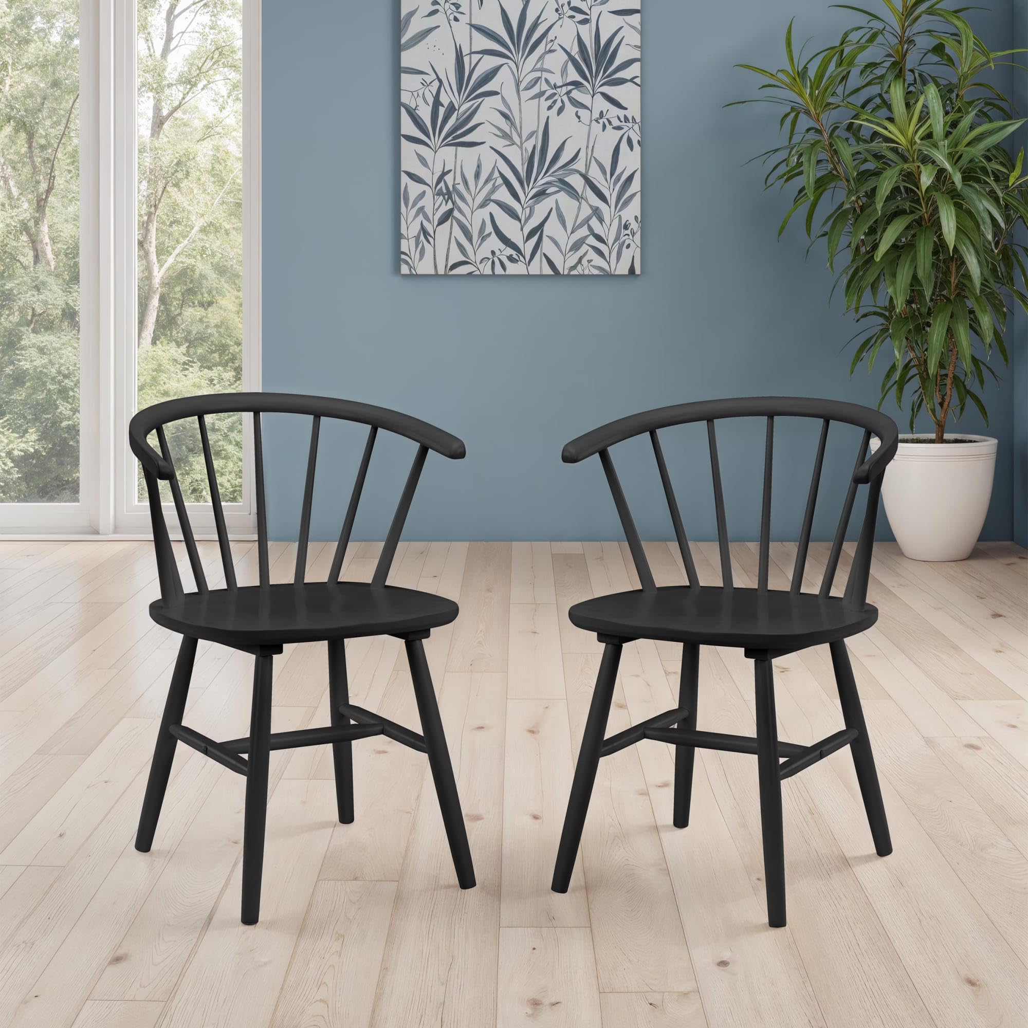 Julian Bowen Set Of 2 Modena Dining Chairs - Black