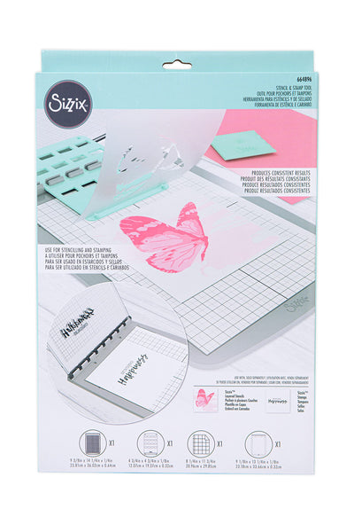 Sizzix Stencil & Stamp Craft Tool for Cardmaking, Mulitcolour, One Size