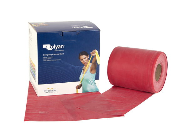 Rolyan Resistance Exercise Band, Fitness, Workout, Strength and Mobility Training Equipment for Men and Women, Medium Resistance, Red Colour, 46m