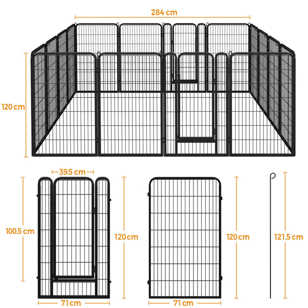 Yaheetech Lightweight Dog Playpen, 8 Panel 80cm Dog Fence Pet Exercise Pen Portable Puppy Play Pen Suitable for RV/Camping