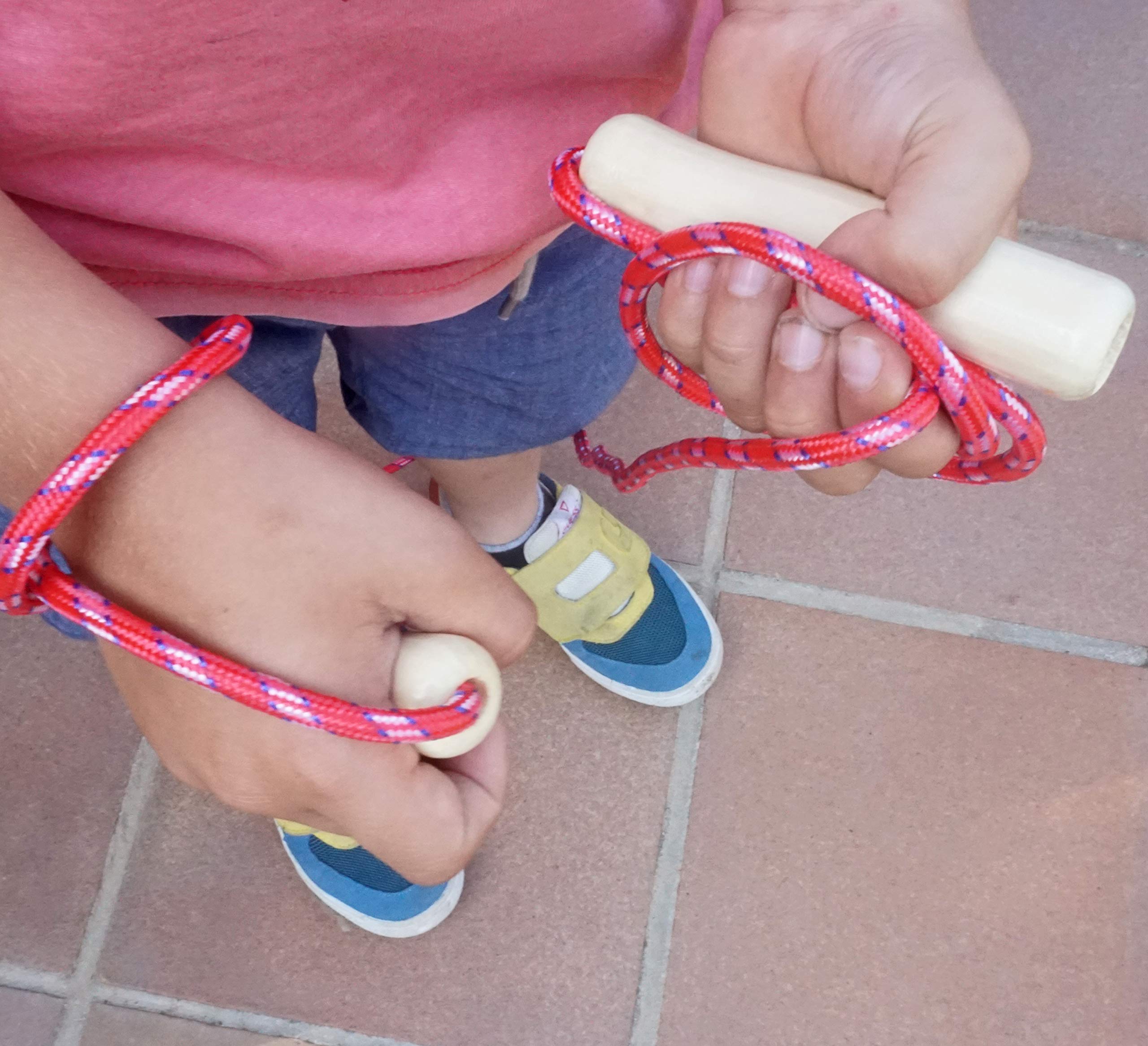 Childrens Skipping Ropes (Pack of 20). Wooden Handle Skipping Ropes for Kids. 20 Colourful Jump Ropes for Outdoor Games and Children's Parties.