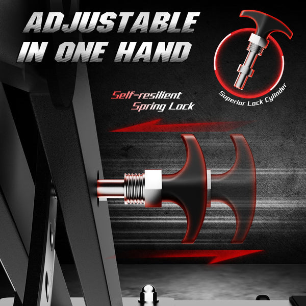 naspaluro Weight Bench Adjustable, Full Body Exercise Folding Fitness Workout Bench with 7 Positions, Exercise Bench for Weight Lifting & Sit Up Abdominal Supine Board Flat Home Gym