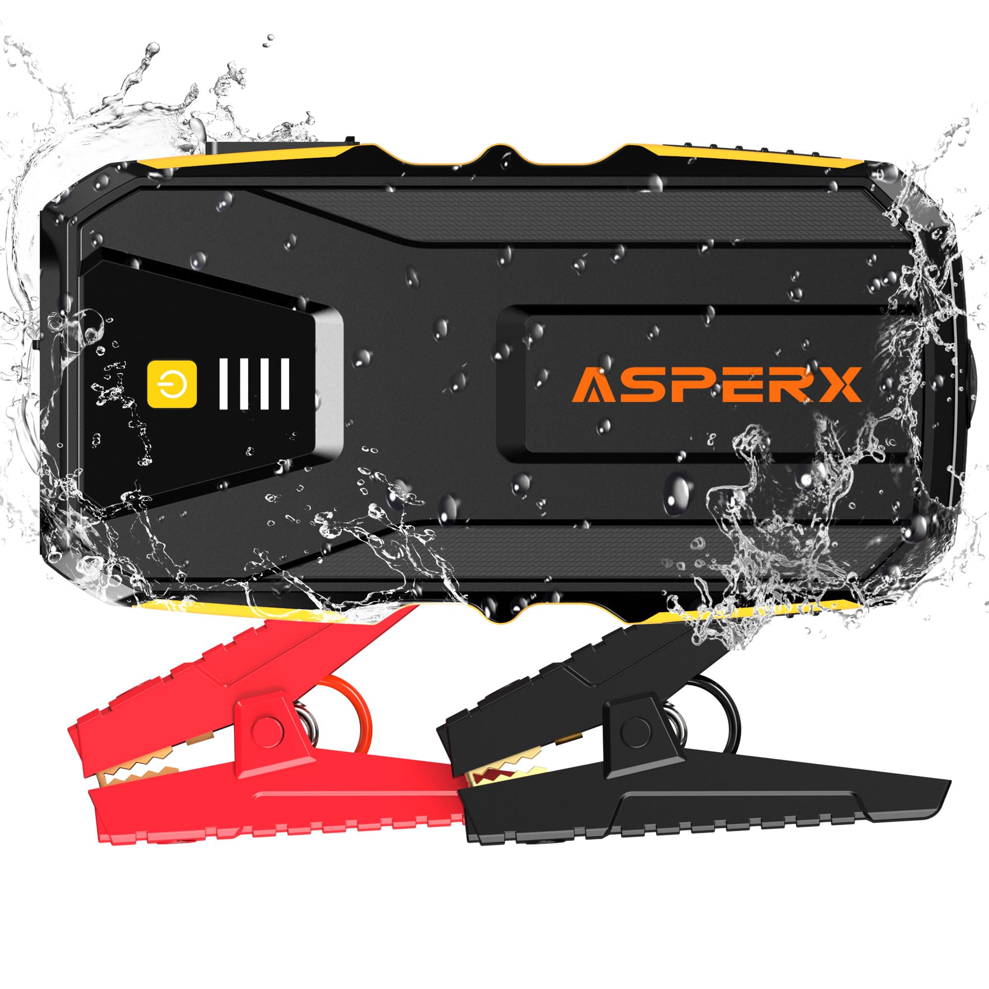 ASPERX Jump Starter Power Pack(Up to 10L Gas/8L Diesel), 3000A Car Battery Booster Jump Starter with LED Flashlight, Jump Leads and LCD Display, Jump Pack for 12V Vehicles, Pickup, SUV, Motorcycle