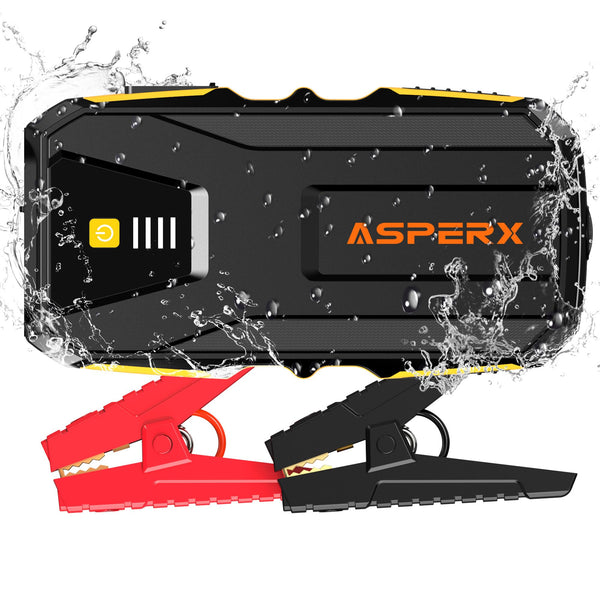 ASPERX Jump Starter Power Pack(Up to 10L Gas/8L Diesel), 3000A Car Battery Booster Jump Starter with LED Flashlight, Jump Leads and LCD Display, Jump Pack for 12V Vehicles, Pickup, SUV, Motorcycle