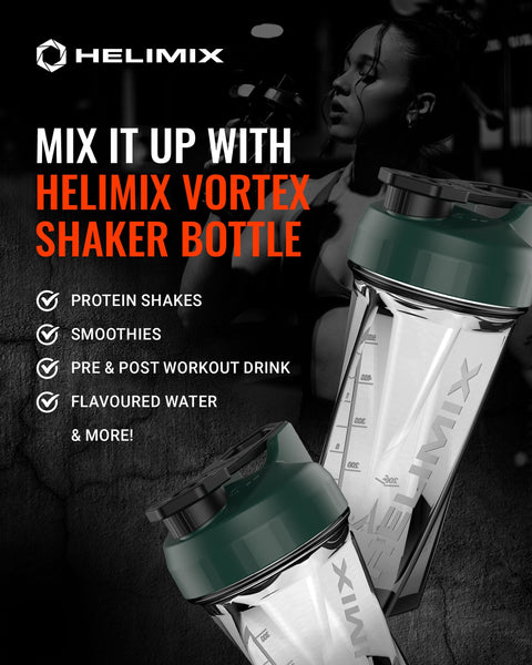 Helimix 2.0 Vortex Blender Shaker Bottle 828 ml - No Blending Ball or Whisk - USA Made - Portable Pre Workout Whey Protein Drink Cup - Mixes Cocktails Smoothies Shakes - Top Rack Safe