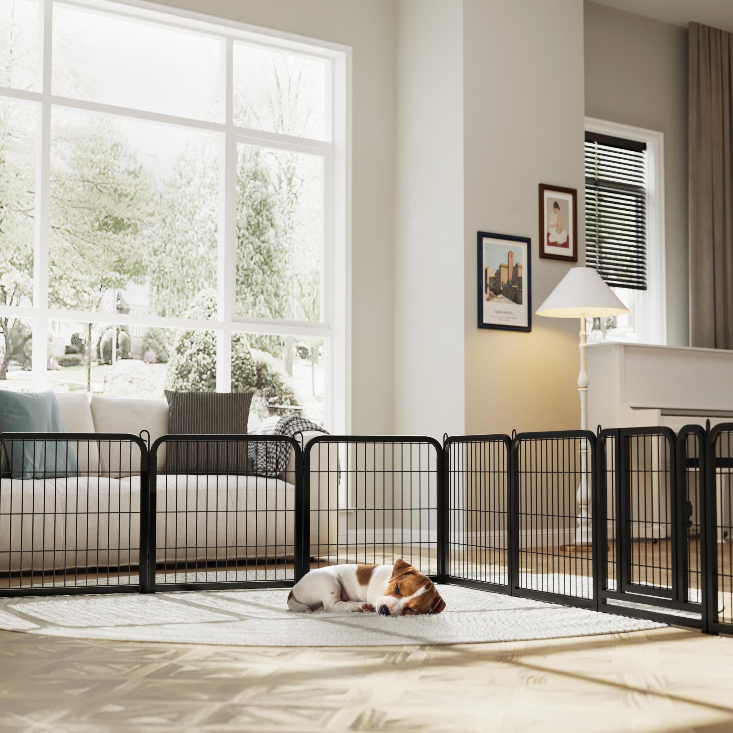 Yaheetech Lightweight Dog Playpen, 8 Panel 80cm Dog Fence Pet Exercise Pen Portable Puppy Play Pen Suitable for RV/Camping