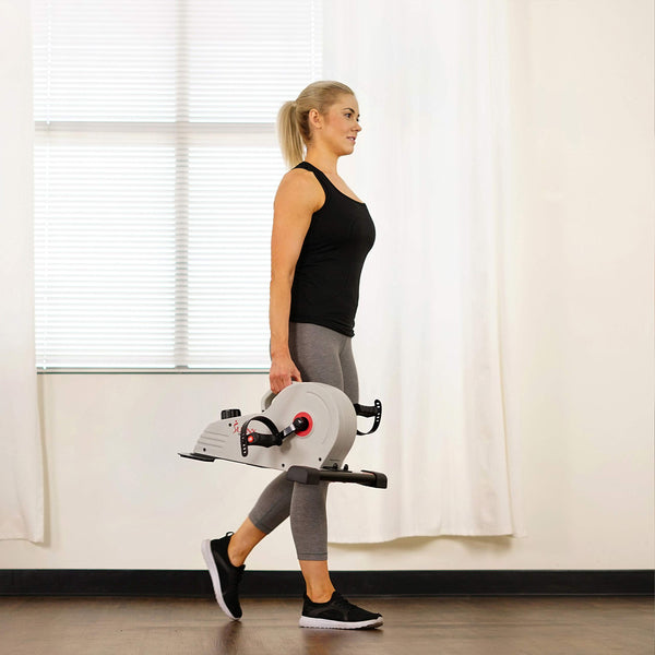 Sunny Health & Fitness Magnetic Under Desk Pedal Exerciser, Dual Function Mini Exercise Cycle Bike With Low Profile Design