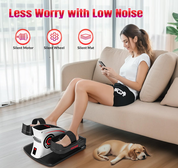 FOUSAE Elliptical Pedal Exerciser for Home, Electric Elliptical Machine for Seniors with 15 Adjustable Speed, 80W Quiet Motor & Compact Electric Pedal Exerciser with Display Monitor & Remote Control