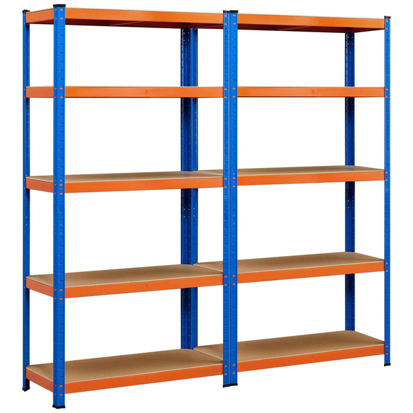 Yaheetech Garage Shelving Units - 5 Tier Heavy Duty Rack for Storage Metal Utility Shelves,180cm x 90cm x 40cm,175KG Per Shelf,Blue