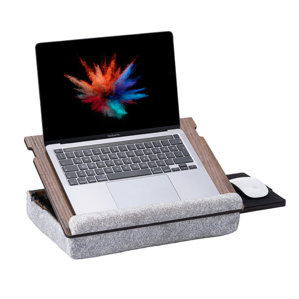 Vigo Wood Laptop Tray - Ergonomic Design with Cushioned Bottom and Mousepad Drawer - Adjustable Height for Comfortable Work Anywhere - Ideal for Home