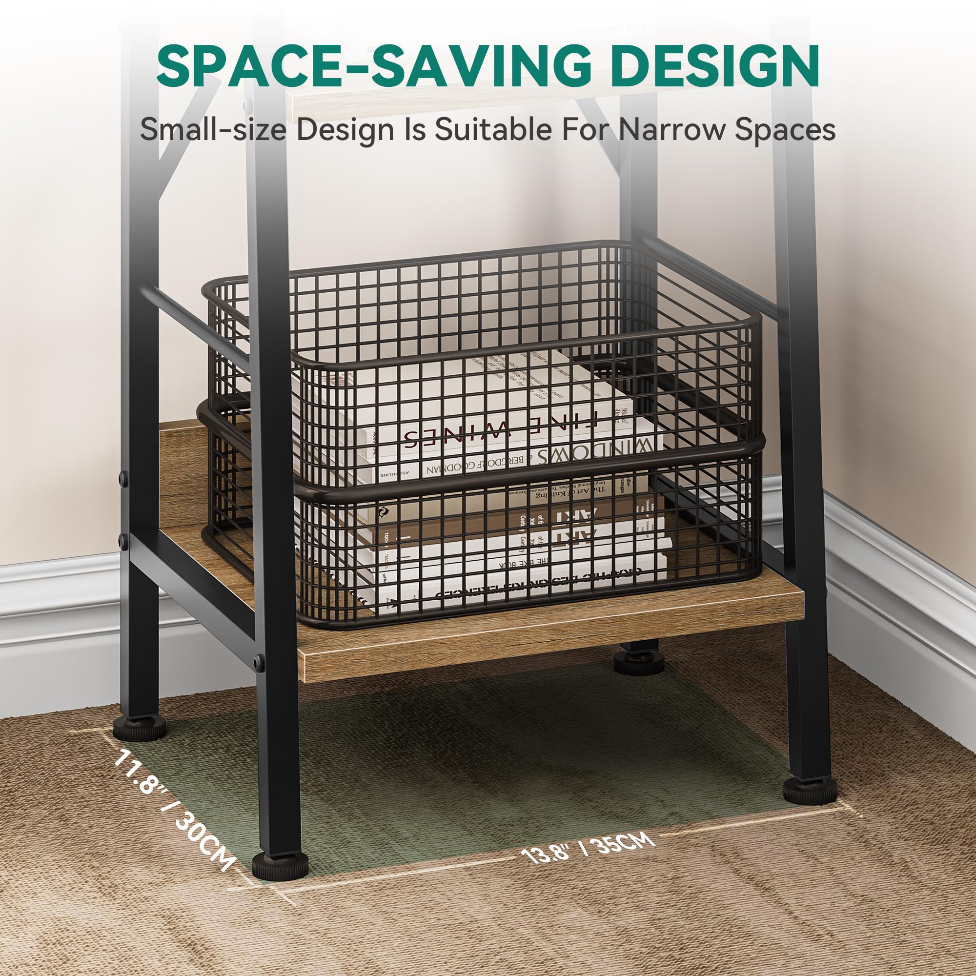 YITAHOME Bookcase 5 Tiers, Industrial Ladder Shelf Floorstanding Book Shelf Wooden Shelves and Metal Frame Book Rack Modern Shelving Unit for Living