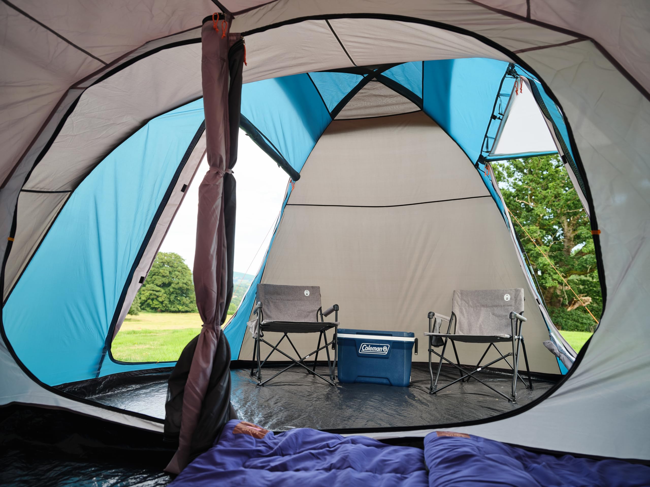 Coleman Waterfall 5 Family Tent | 5 Man Dome-Tunnel Hybrid Tent with Separate Living And Sleeping Area | Easy To Pitch | 5 Person Camping Tent | 3000mm Waterproof | with Sewn-in Groundsheet