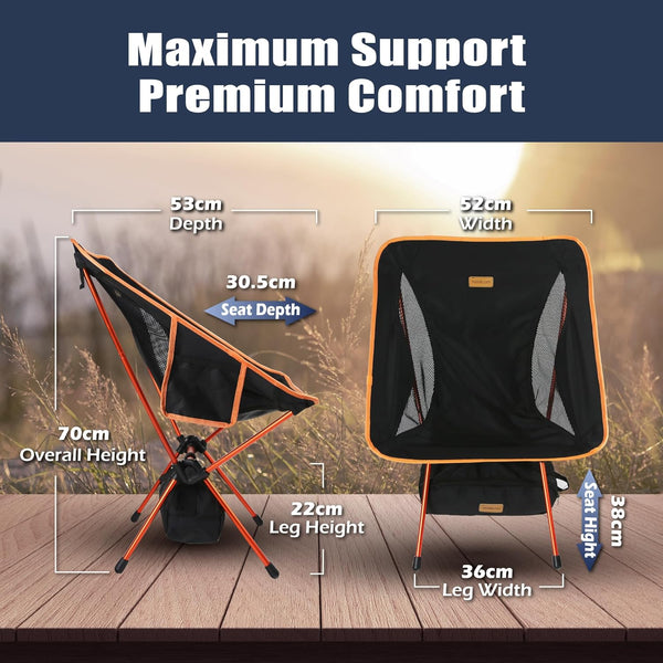 TREKOLOGY Ultra Lightweight Compact Portable Chairs for Adults for Outdoor, Garden, Picnic, Camping Fishing Folding Chair