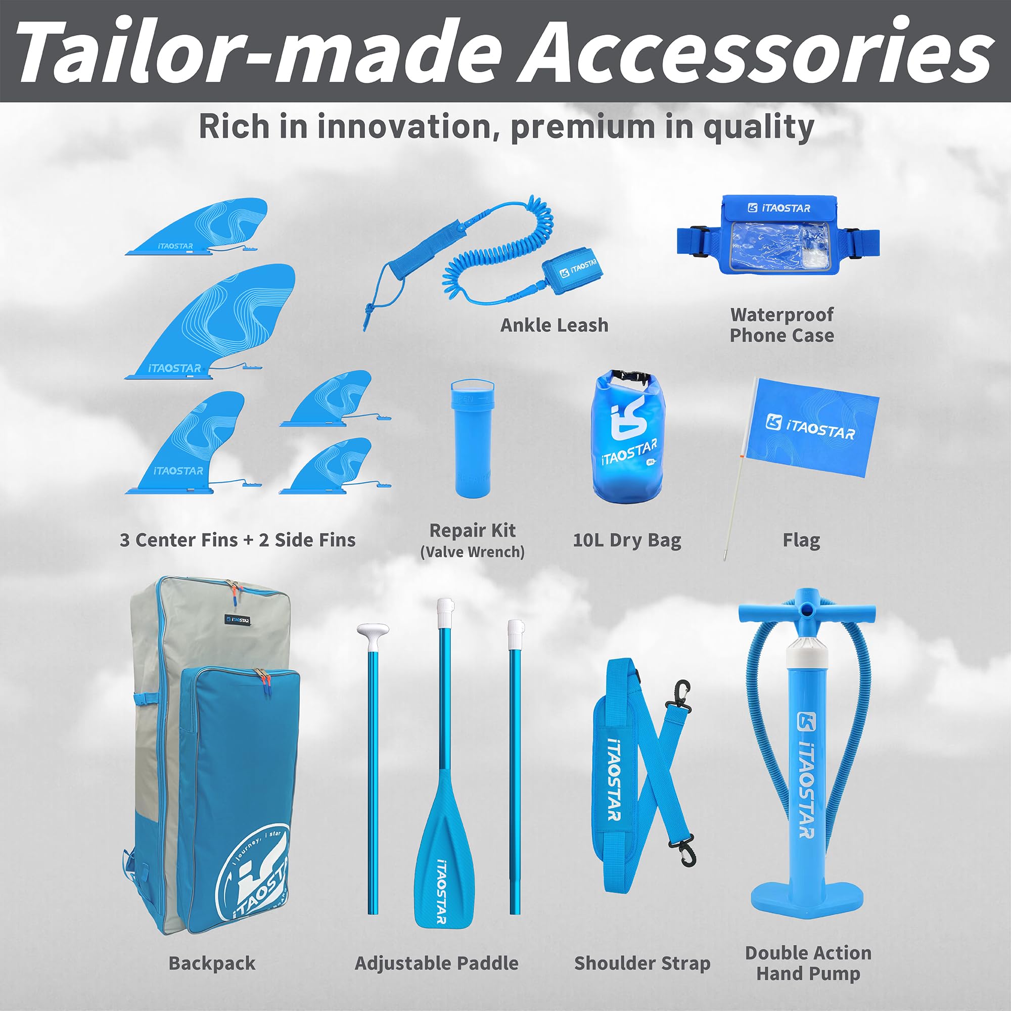 iTAOSTAR Journey 11'6" / 11'×34" / 11'×35" Extra Wide Paddle Board, One-Stop Premium SUP Board Accessories, Tailored Fins, Stable Inflatable Stand Up Paddle Boards for Youth/Adults of All Skill Levels