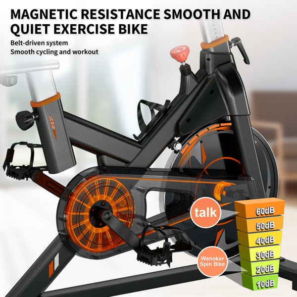 Wenoker Exercise Bike Indoor Cycling, Spin Bike Exercise Equipment for Home Gym Use with LCD Display & Tablet Holder Fitness Workout Cardio Training Machine
