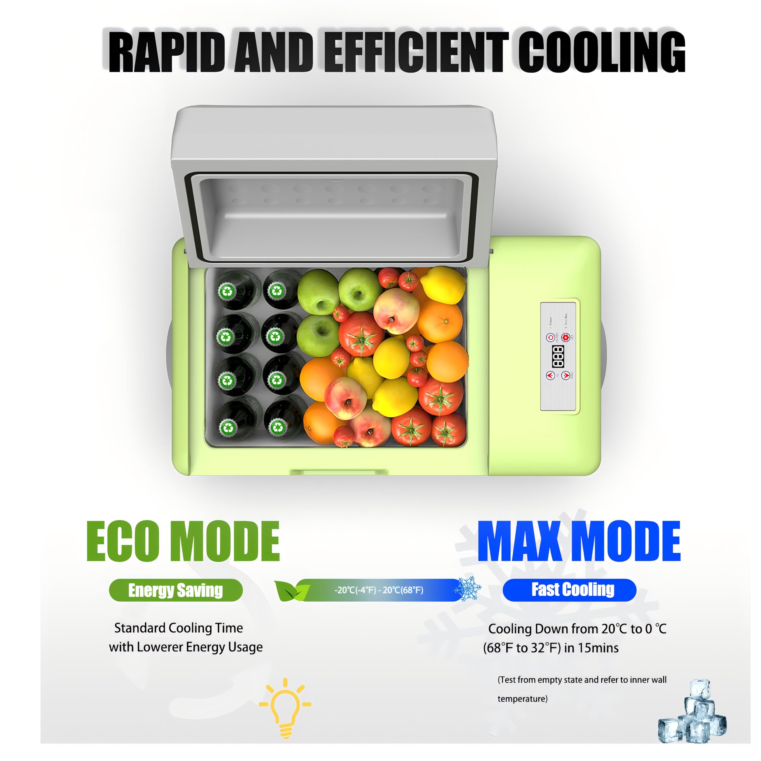 Alpicool C9PT 9L Compressor Car Fridge Freezer, DC 12v Camping Refrigerator, Portable Mini Cool Box for TruckCampervanRVBoat, -20℃ to 20℃