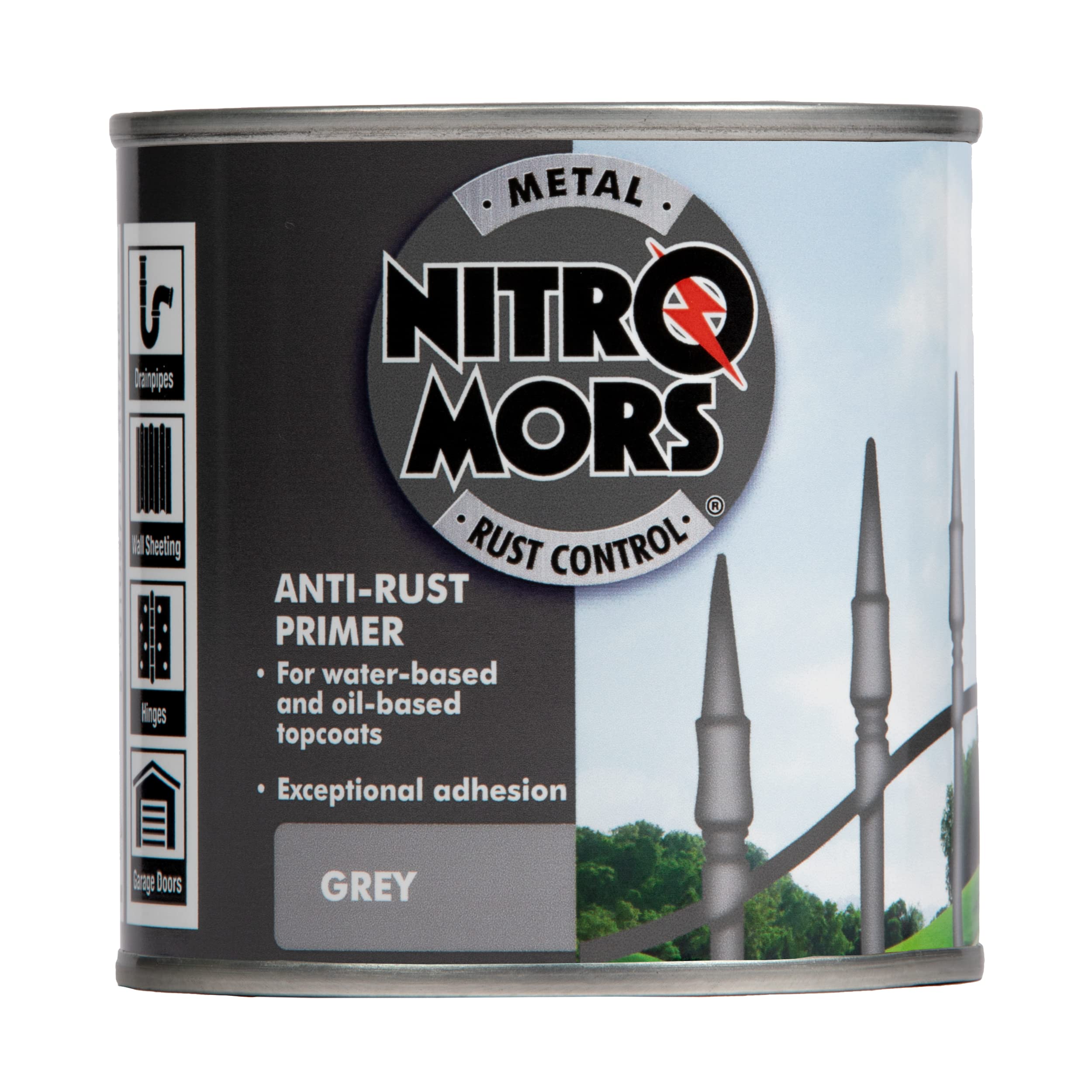 Nitromors Anti-Rust Metal Primer Fast Drying Rust Resistant for Water & Oil Based Topcoats, Red Oxide, 250 ml