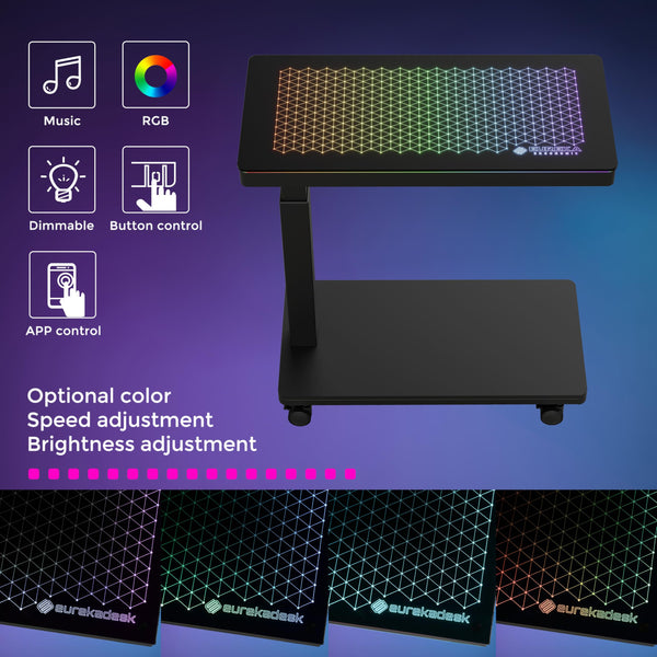 EUREKA ERGONOMIC PC Stand Adjustable Computer Tower with Large Mouse Mat, PC Tower Stand for Pinter, pc Trolley on Lockable Castor Wheels Sturdy, for Gaming Desk Computer Accessories, Black