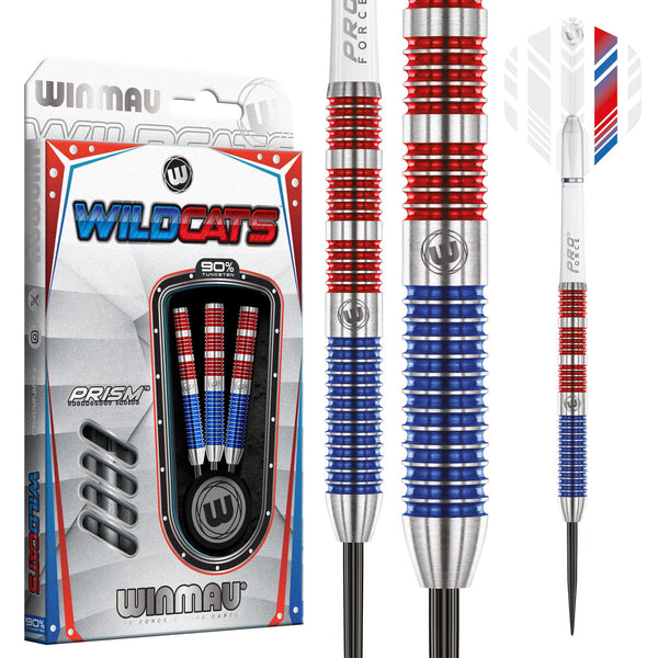 WINMAU Wildcats 24 gram Tungsten Darts Set with Flights and Stems (Shafts)