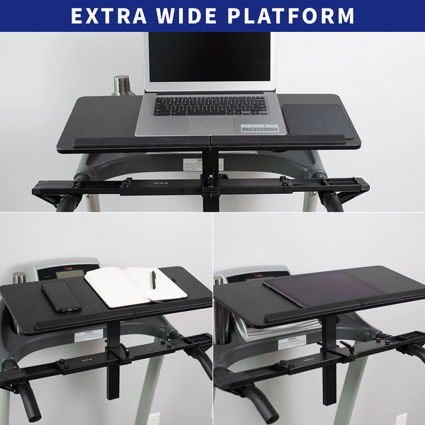 VIVO Universal Wooden Laptop Treadmill Desk, Adjustable Ergonomic Notebook Mount Stand for Treadmills, Includes Mouse Pad and Wrist Support,