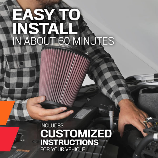 K&N Cold Air Intake Kit: High Performance, Increase Horsepower: Compatible with 2016-2019 CADILLAC (ATS)63-3100