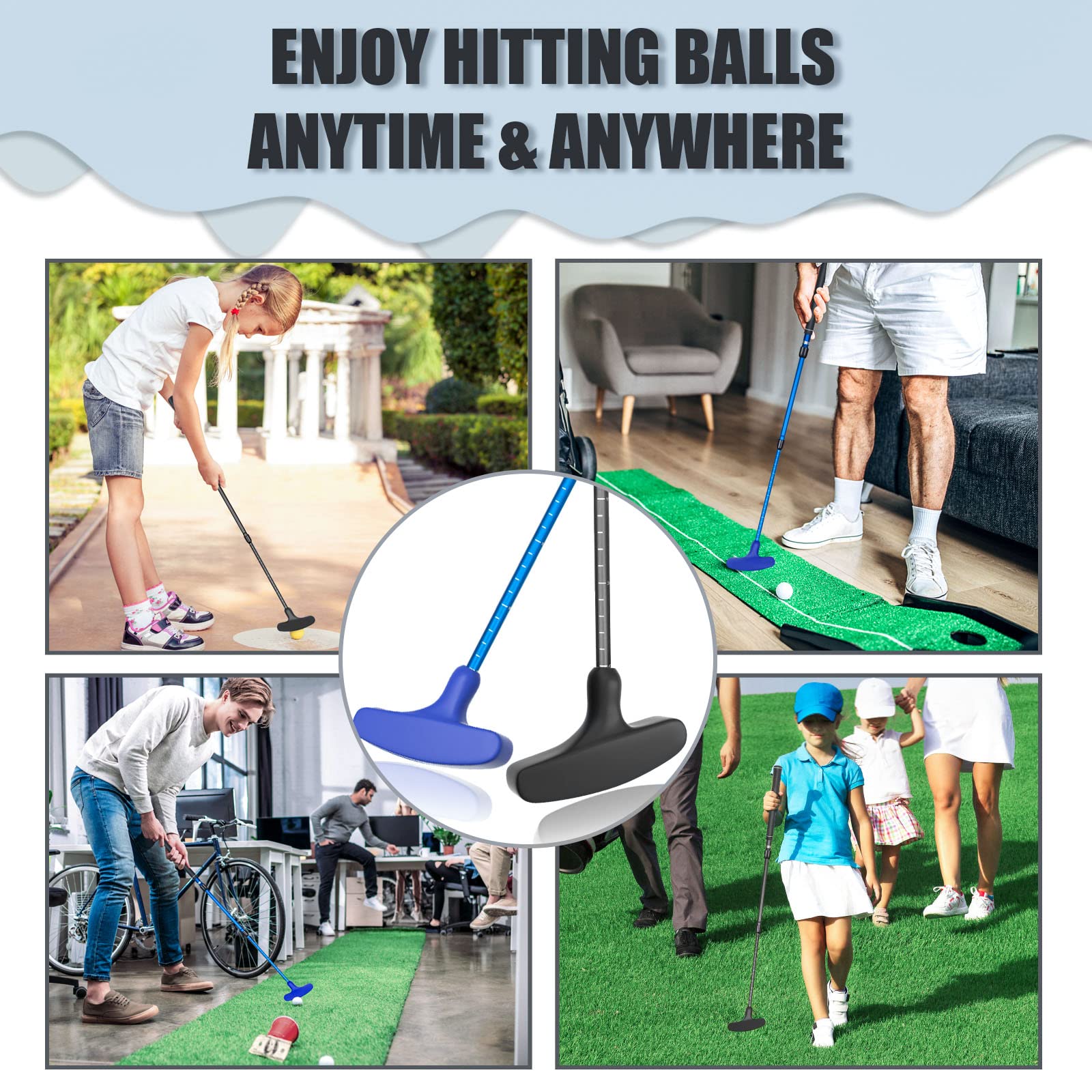 ToVii Golf Putters Nitrile Rubber Top Golf Putters 2 Pack Blue Black