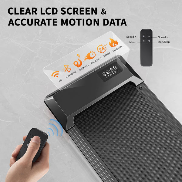 Superun Walking Pad Raceable 2.5HP APP Control Under Desk Treadmill 136KG Capacity Portable Walking Machine for Home with Training Courses and Multi-Runner Races