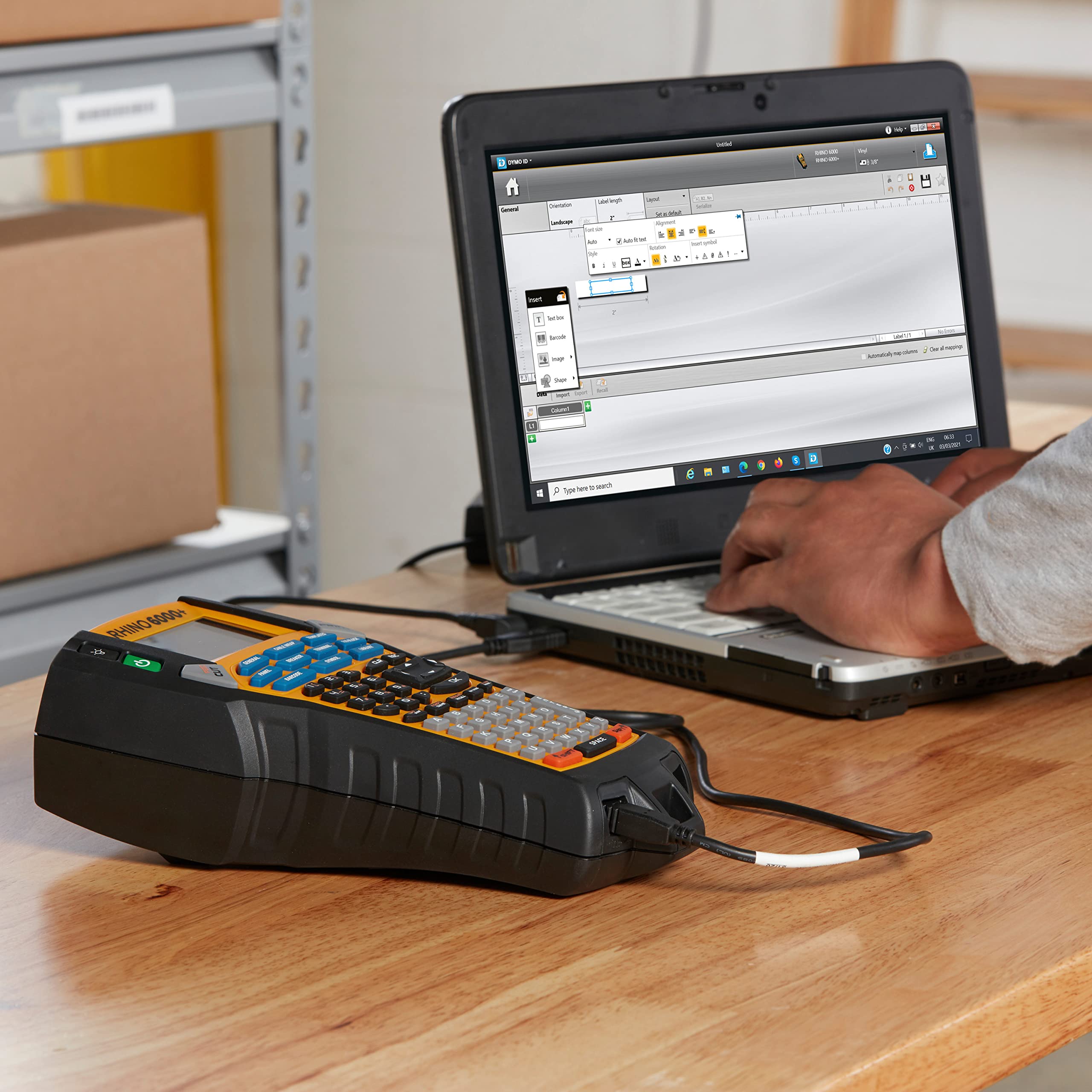 DYMO Rhino 4200 Industrial Label Maker | QWERTY Keyboard & Time-Saving Hot Keys | Durable Label Printer for Job Sites and Heavy-Duty Labelling Jobs