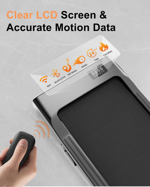 Superun Walking Pad Raceable 6% Incline 2.5HP Under Desk Treadmill 136KG Capacity MAX 110CM Foldable Treadmill APP Control Portable Walking Machine for Home with Training Courses & Multi-Runner Races