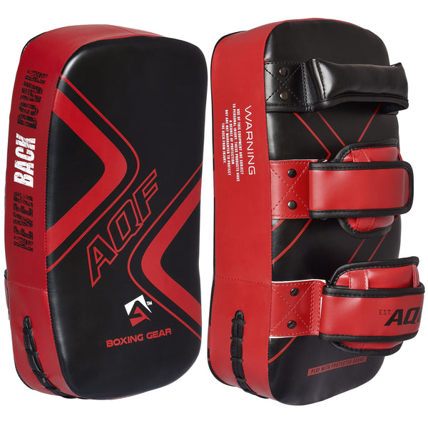 AQF Thai Kick Boxing Strike Curved Arm Pad MMA Focus Punch Shield Mitt - PRO Curved Pads Boxing Karate Training Equipment Muay Thai Hook & Jab Arm