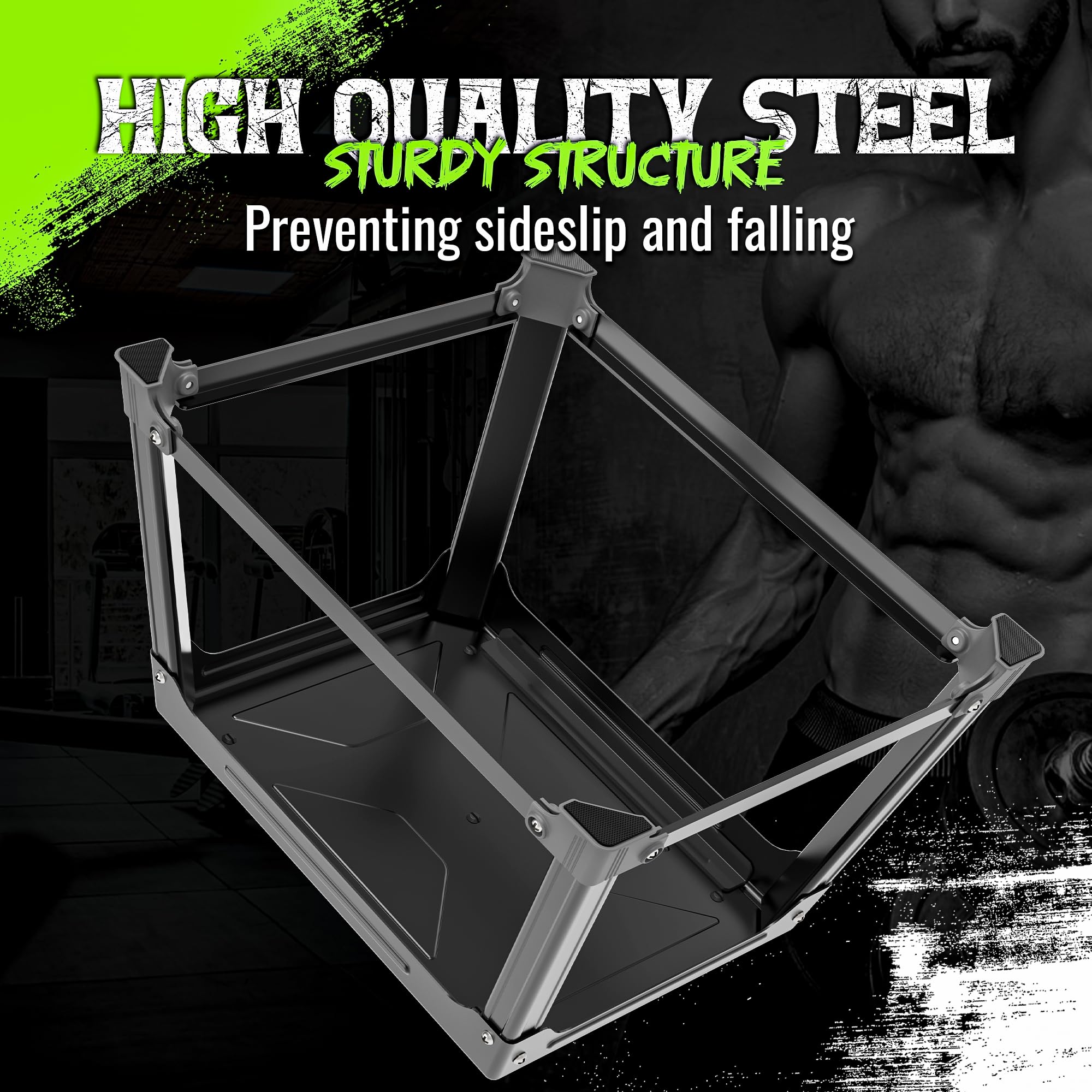 GanFindX Metal Plyometric Jumping Box 12 Inch with 17 * 13 Inch Surface Steel Plyo Box Home Gym Jump Trainer for Fitness Exercise Agility Stamina