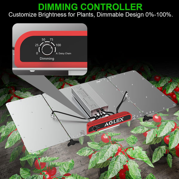 AGLEX K4000 LED Grow Light, 2024 Upgraded Grow Light with Daisy Chain & Dimmable, Full Spectrum Plant Grow Lights for Hydroponic Indoor Plants Seeding Veg Flower Growing Lamps 5X6 FT Grow Tent