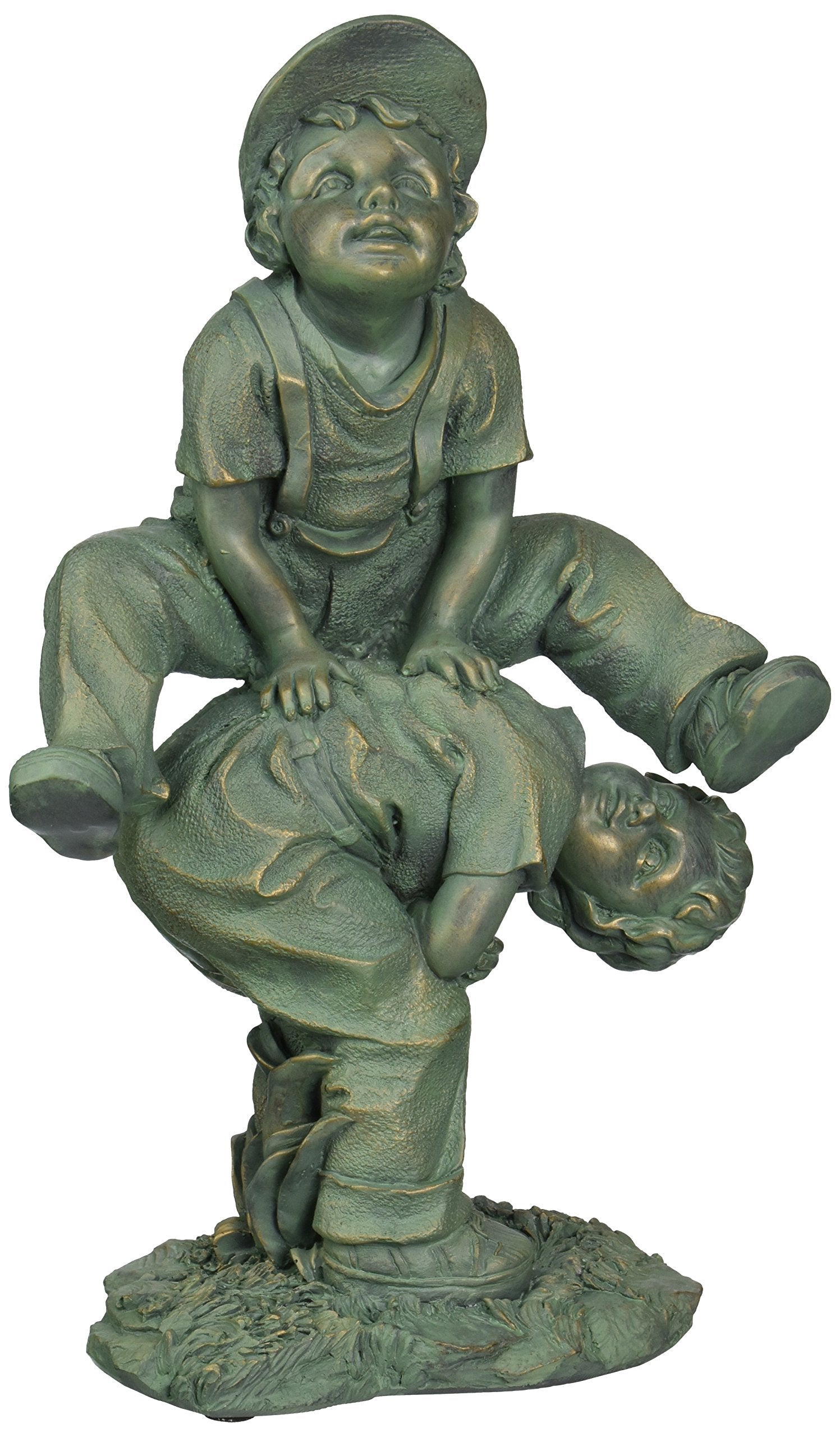 Design Toscano Leap Frogging Playing Boys Garden Statue, Full Color