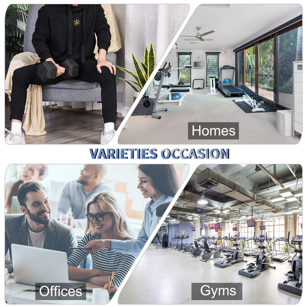 HOMCOM 12.5KG/15KG/17.5KG/20KG Single Rubber Hex Dumbbell Portable Hand Weights Dumbbell for Home Gym Workout Fitness