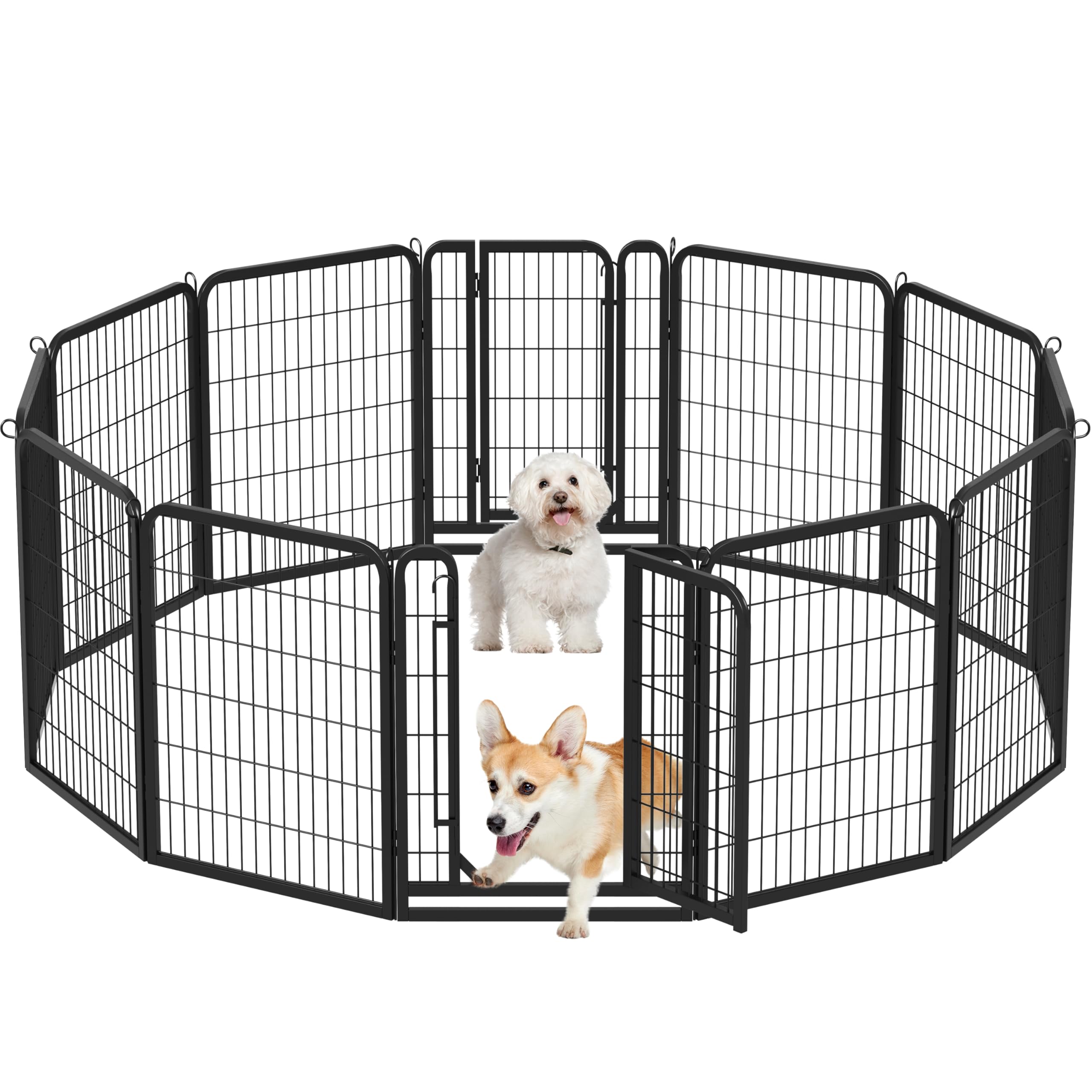 Yaheetech Lightweight Dog Playpen, 8 Panel 80cm Dog Fence Pet Exercise Pen Portable Puppy Play Pen Suitable for RV/Camping