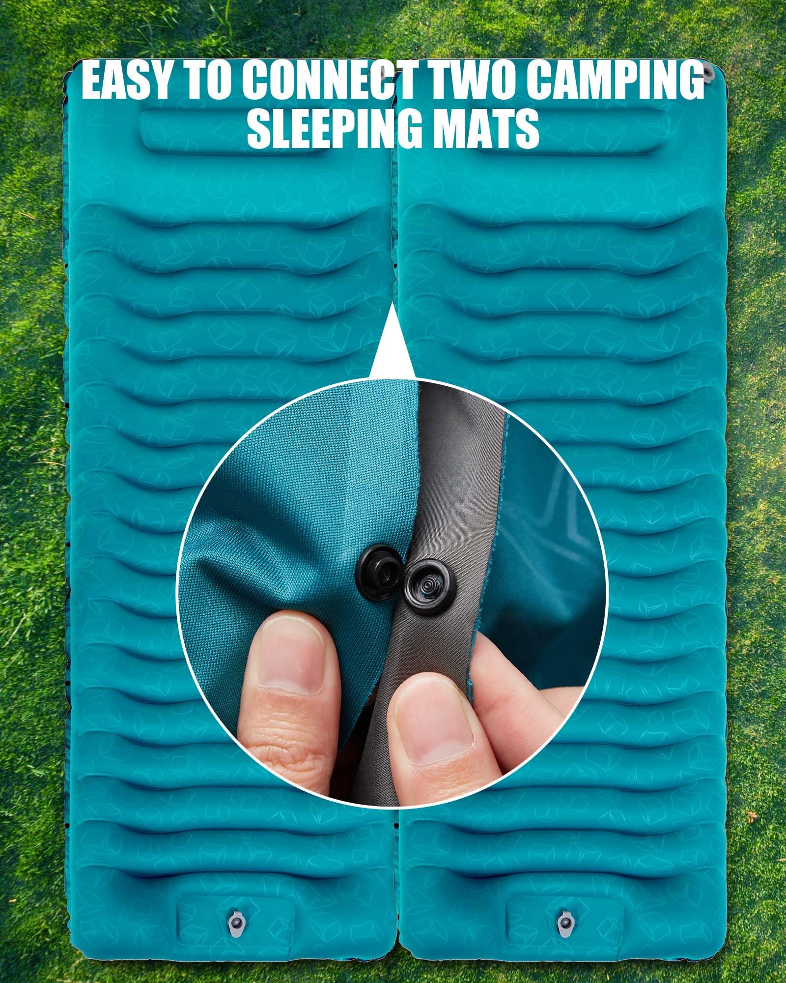 AKSOUL Self Inflating Sleeping Mat for Camping: 8-12CM Thickness Single Camp Mattress, Double Joinable Camping Inflatable Mat