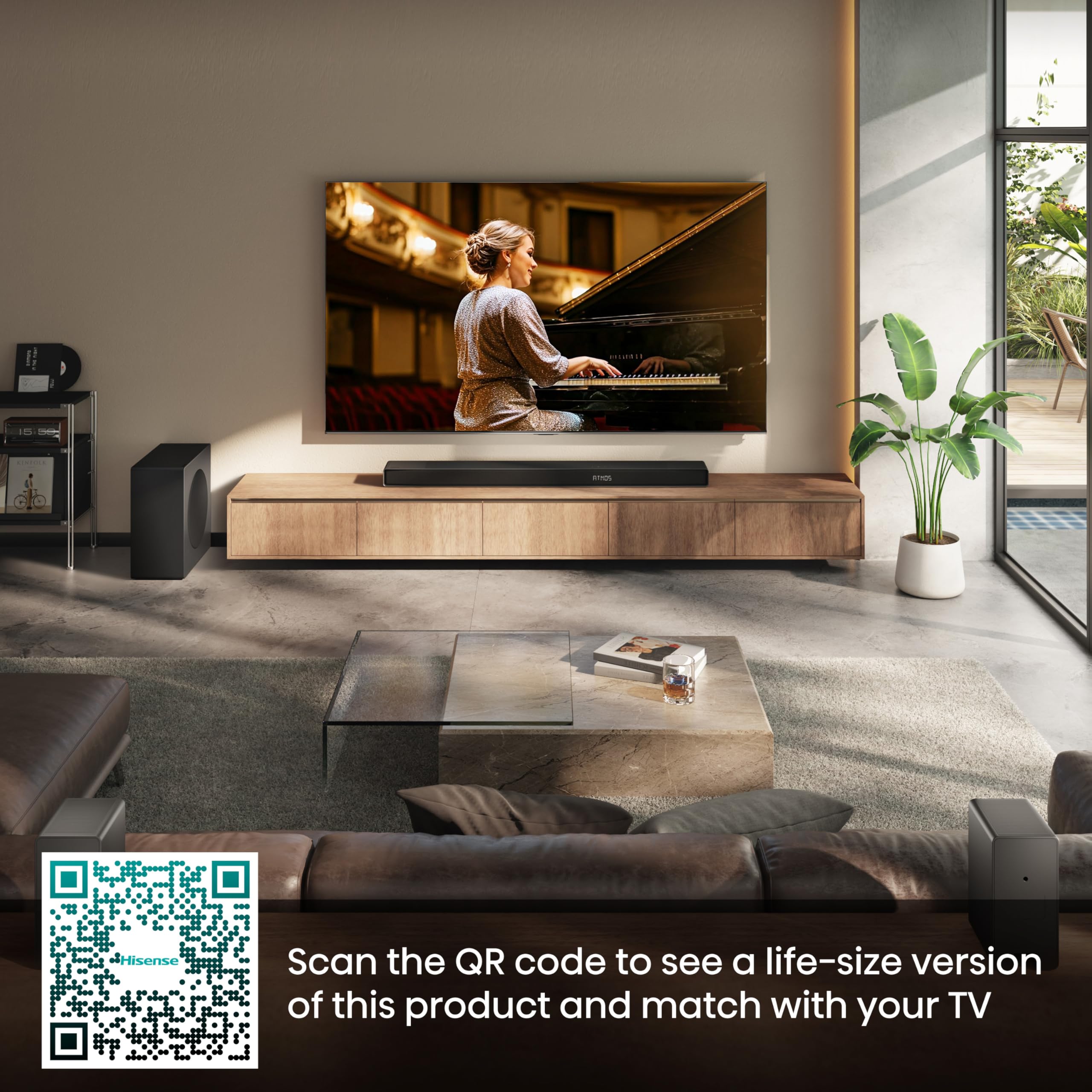 Hisense AX5125H 5.1.2 Channel 500W Dolby Atmos Soundbar with Wireless Subwoofer& Up Firing Speakers& Turly Wireless Rear Speakers