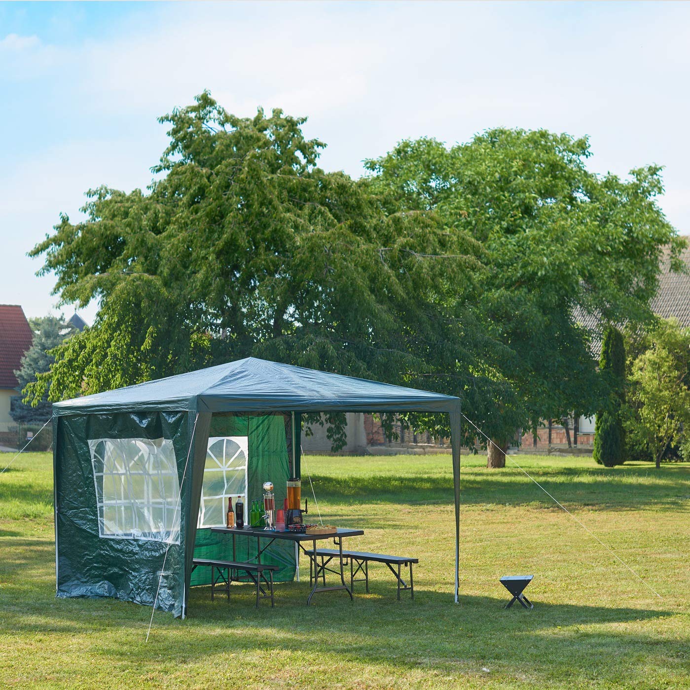 SANHENG Pop Up Gazebo, Pop Up Tent with Weights, Fully Waterproof, All Weather Gazebo ideal for Outdoor Party Camping (2x2m,White)