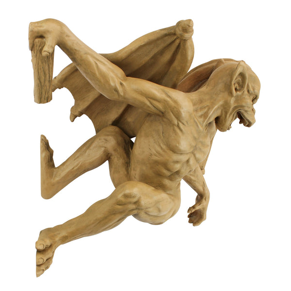 Design Toscano NG832115 Gaston the Gothic Gargoyle Climber Hanging Statue, Medium, 33 cm, Polyresin, Gothic Stone