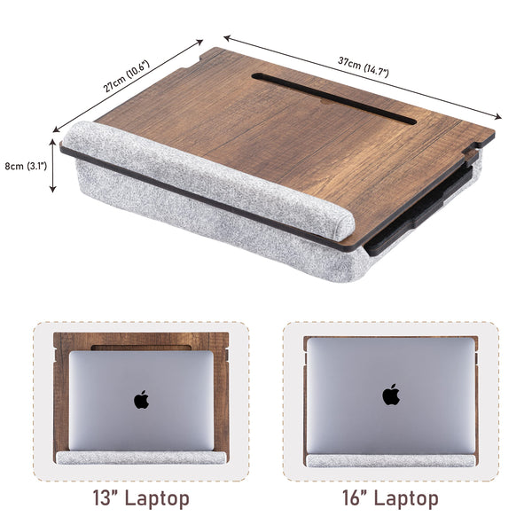 Vigo Wood Laptop Tray - Ergonomic Design with Cushioned Bottom and Mousepad Drawer - Adjustable Height for Comfortable Work Anywhere - Ideal for Home