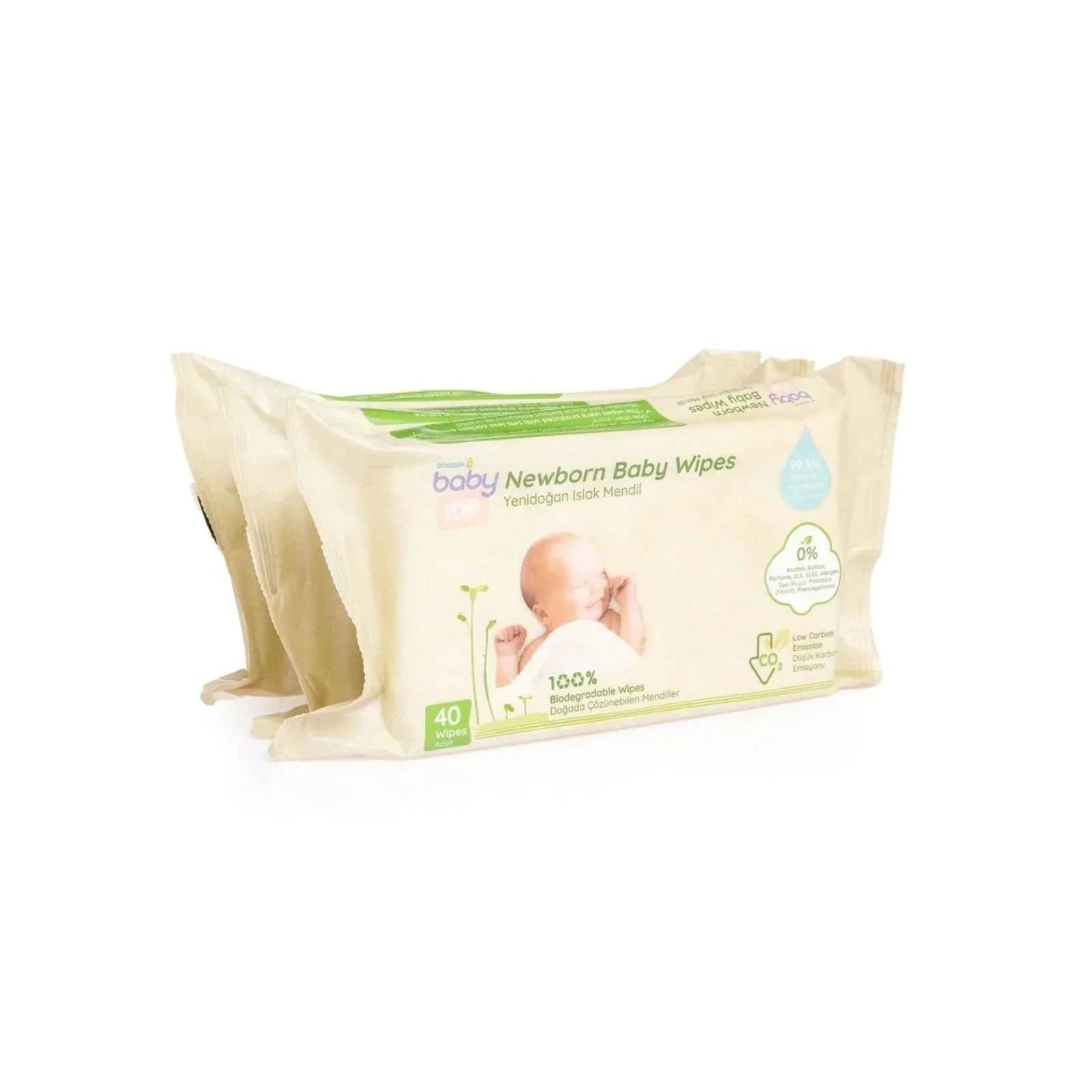 baby me Newborn Baby Biodegradable Wipes 3x40 pcs