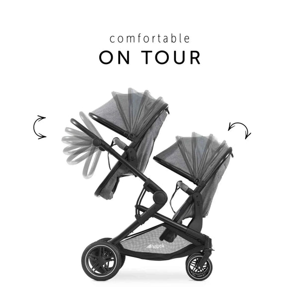 Hauck Atlantic Twin Double Stroller - Grey