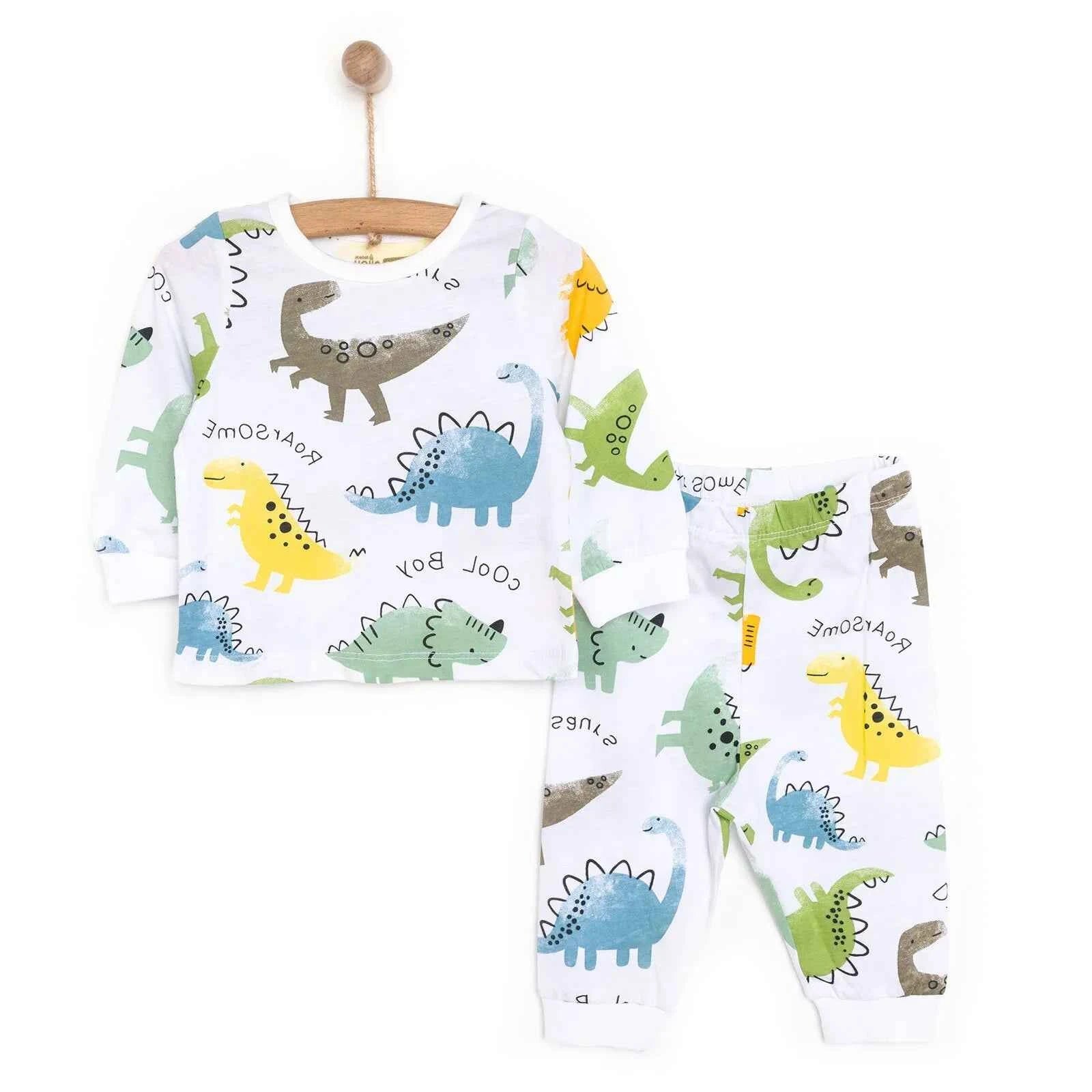 HelloBaby Baby Boy Long Sleeve Pyjamas Set - White