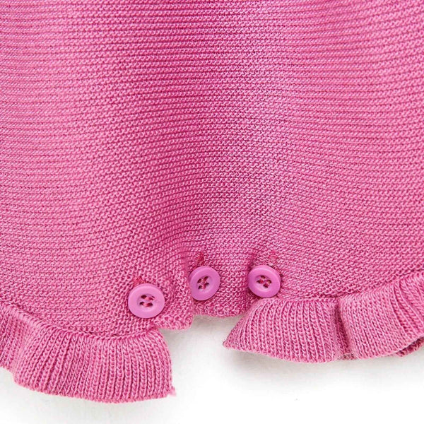 HelloBaby Newborn Frilled Knit Short Overall - Lilac