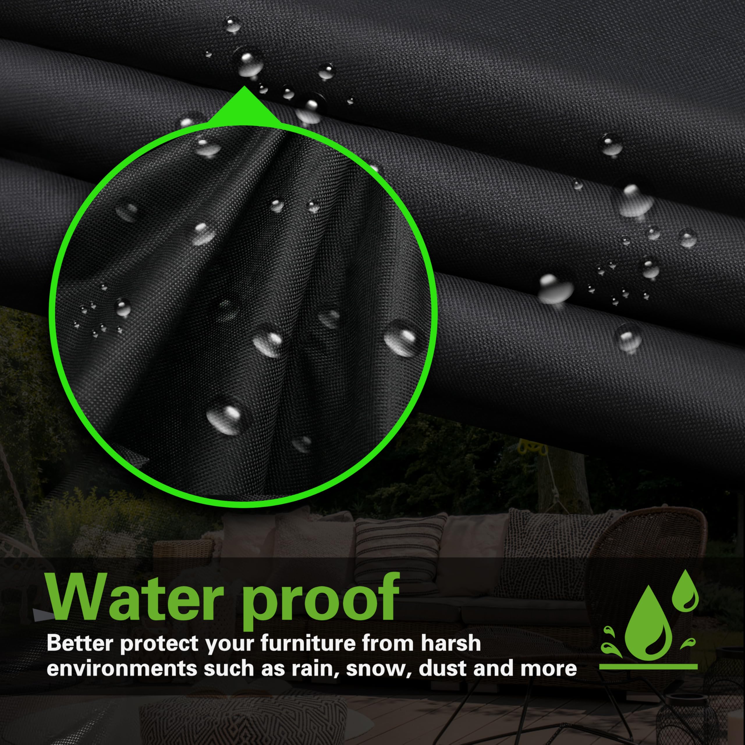 Outdoor Garden Furniture Covers,250*210*90cm,Waterproof with Air Vent, 420D Heavy Duty Oxford Fabric,Patio Furniture Cover for outside