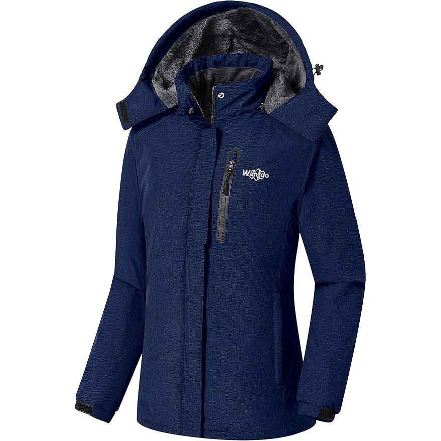 Womens Jacket Hooded Waterproof Winter Ski Snowboarding Size L Wantdo